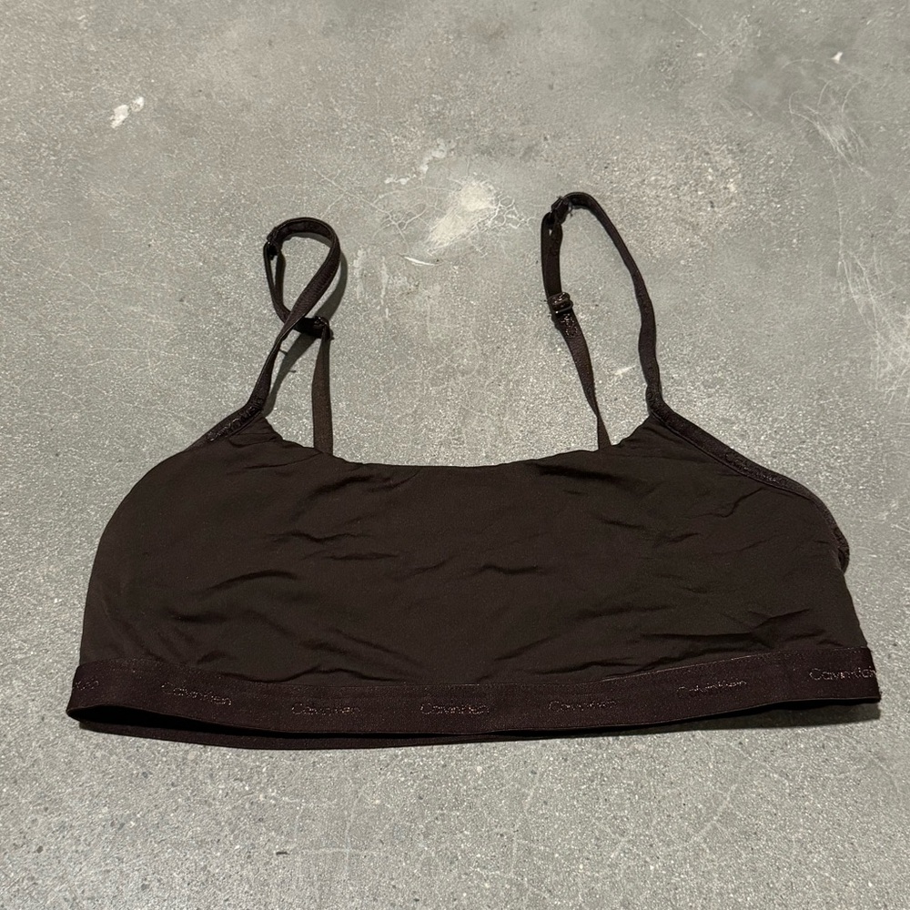 brown calvin klein bra
